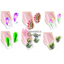 Stickere cu Apa model STC21 Pene, set de 6 folii